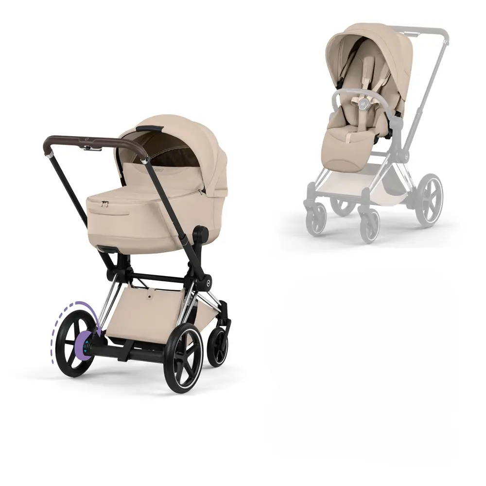 Cybex e-Priam Style Barnvagn - Cozy Beige/Chrome Brown Cybex e-Priam Style Barnvagn - Cozy Beige/Chrome Brown